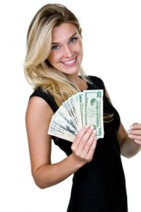 woman with cash